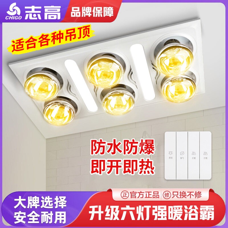 志高集成吊顶六灯灯暖浴霸300x60