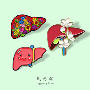 肝脏胸针肝胆科医学礼物消化科医师徽章医学生金属饰品送医生礼物