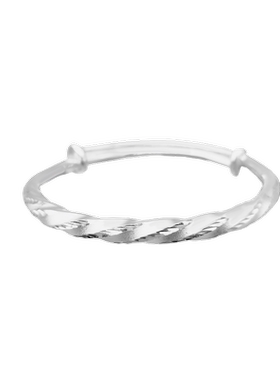 麻花推拉森系时尚风女友银手镯