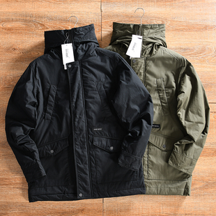 棉质 男士 夹棉保暖 秋冬季 户外休闲连帽派克棉衣外套 外贸尾货
