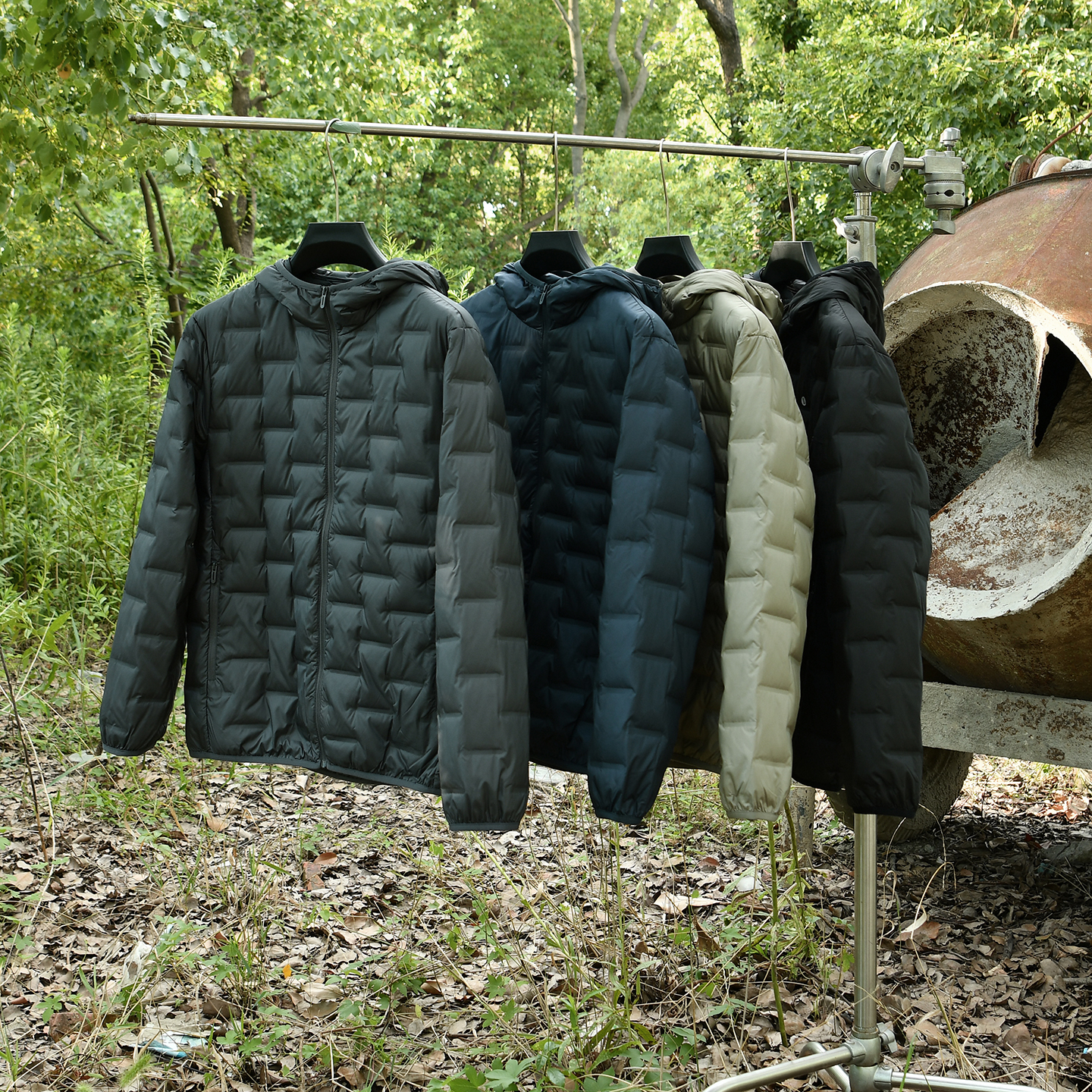 【设计师系~90子绒+无缝压胶】秋冬季男士薄款日系连帽羽绒服外套