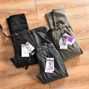 日单 男士 DWR防泼水 秋冬季 户外运动加绒直筒长裤 内里摇粒绒