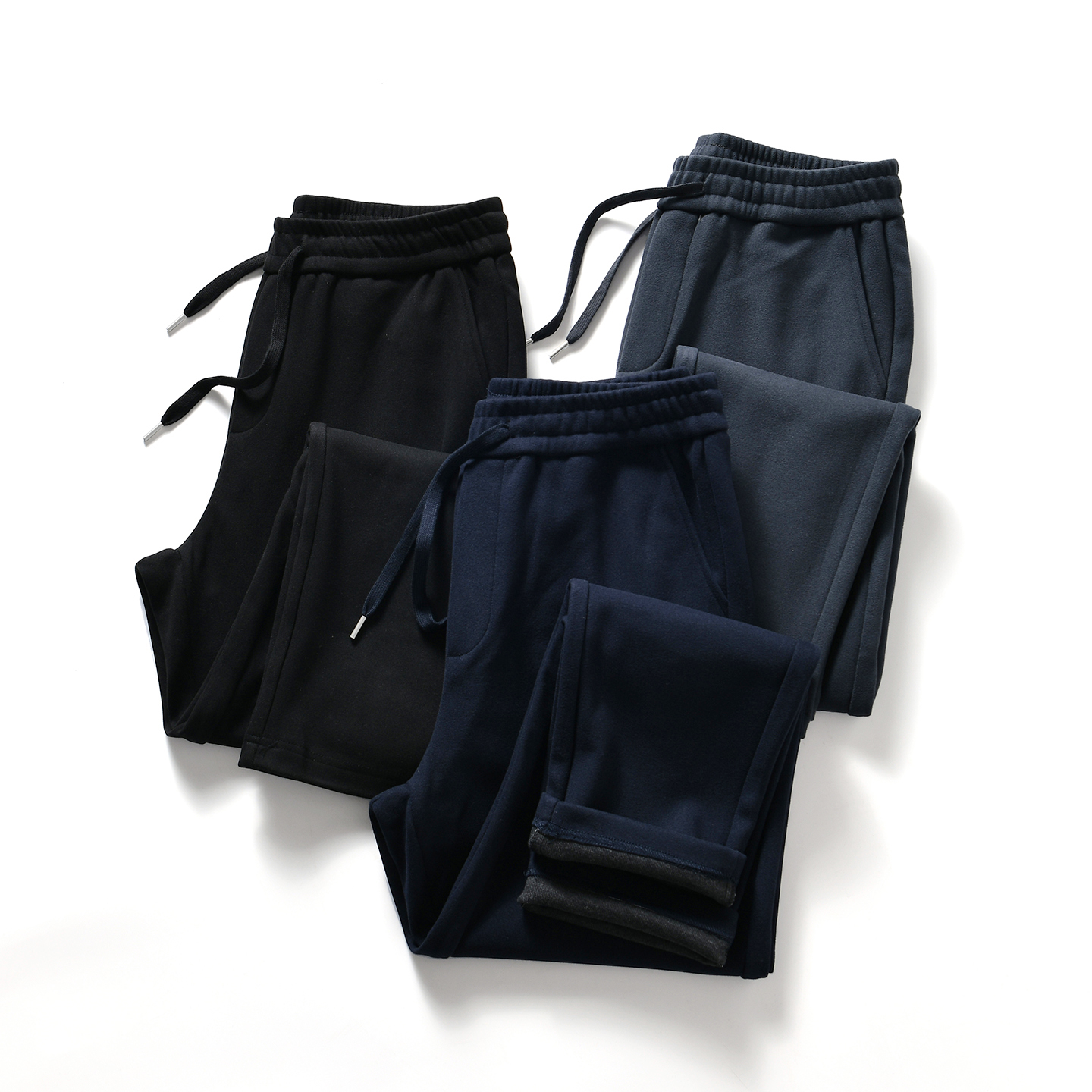 【羊毛+桑蚕丝~细腻双面绒】秋冬季男士休闲百搭松紧腰休闲长裤潮