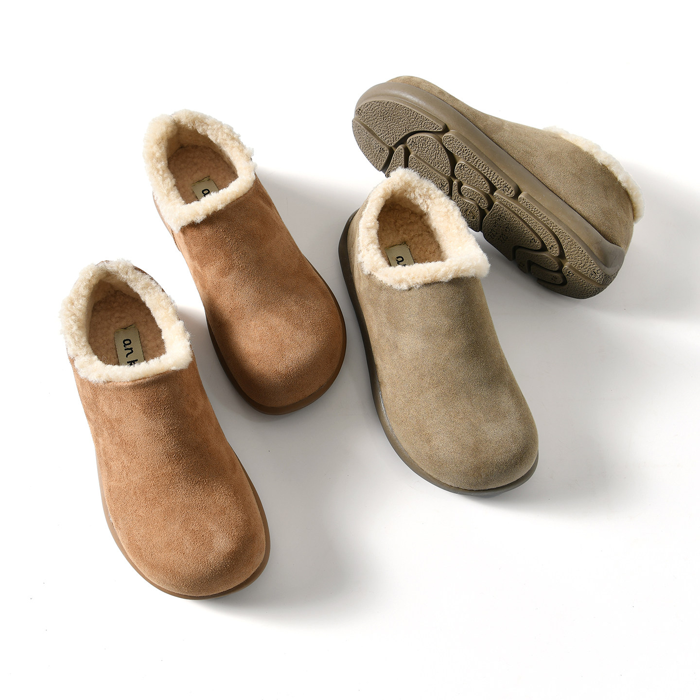 【皮绒皮+内里短毛绒~外贸尾货】秋冬女士加绒加厚豆豆棉鞋雪地靴,女鞋,乐福鞋（豆豆鞋）,淘宝优惠券,粉丝福利购,淘宝优惠卷