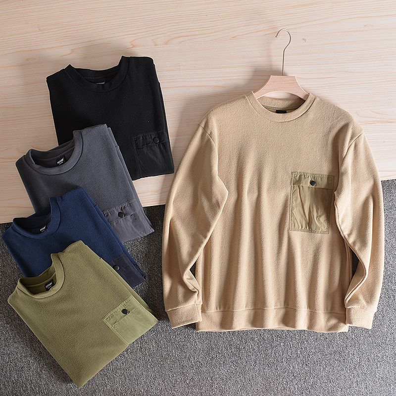 双面摇粒绒日系圆领卫衣