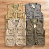 美式 男士 工装 多口袋 春夏季 全棉 外贸尾货 户外休闲坎肩马甲