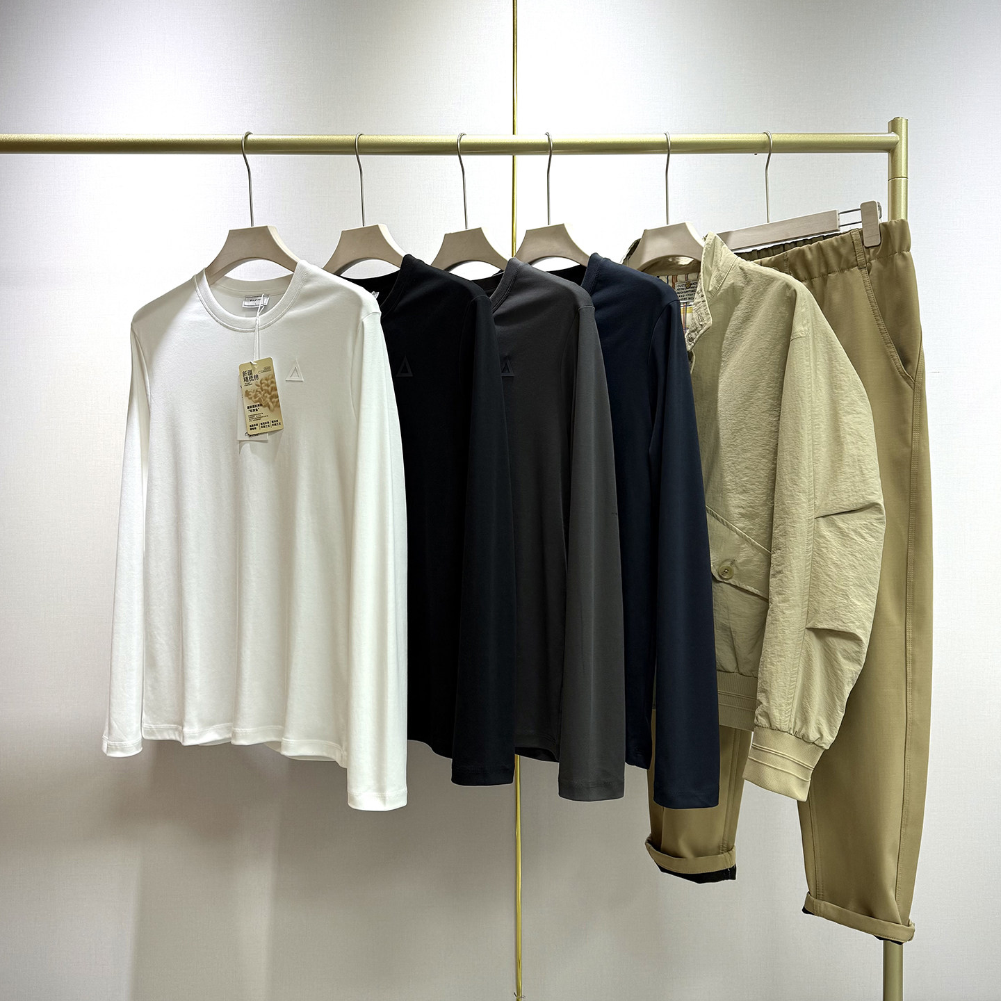 【新疆精硫棉~吸湿透气~公司单】春季男士休闲圆领长袖打底衫T恤,男装,T恤,淘宝优惠券,粉丝福利购,淘宝优惠卷