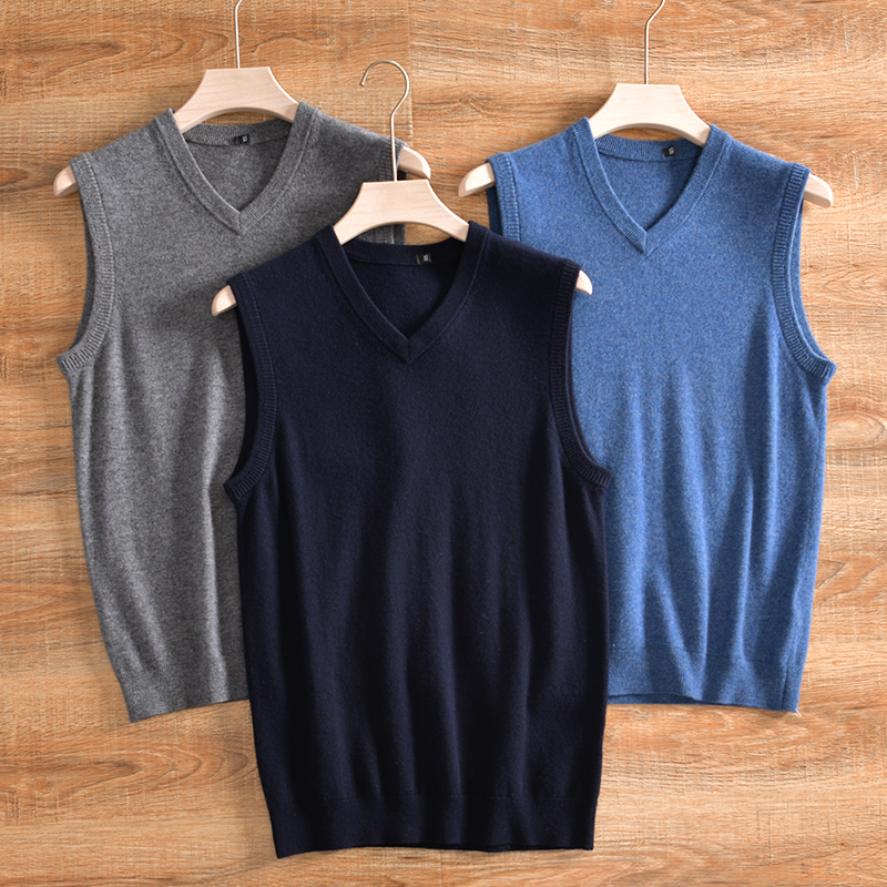 外贸尾货修身高弹羊毛坎肩背心