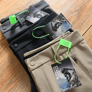 秋冬男士 防泼水 3D立裁 户外运动加绒保暖软壳休闲裤 城市机能