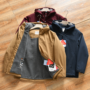 轻量化 男士 3D立裁 秋冬季 户外运动加绒保暖连帽夹克 防风防水