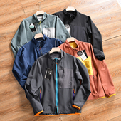 轻量化 男户外立领休闲开衫 3D立裁 春季 运动抓绒衣外套 方格绒