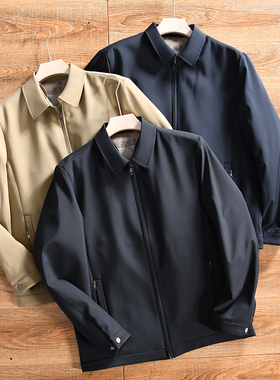 【轻便有型~含桑蚕丝充填！ODM订单】秋冬翻领夹棉行政夹克棉衣男