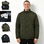 防泼水 秋冬季 男士 猎装 菱形绗线 立领夹棉夹克薄款 棉衣 法国单