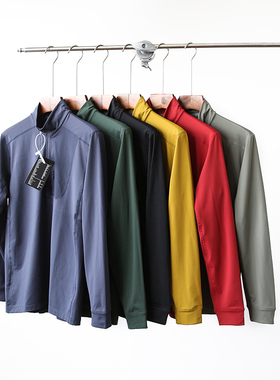 【飞禽~轻量化-加绒】春季男士户外运动速干立领半拉链长袖打底衫