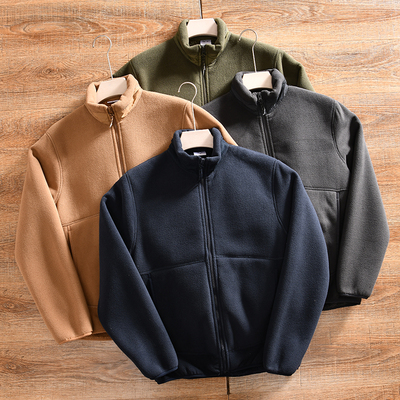 外贸尾货秋冬季摇粒绒加绒外套