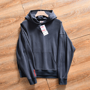 【日单小众~全棉水洗+宽松阔版】春季男士连帽休闲袋鼠兜卫衣外套