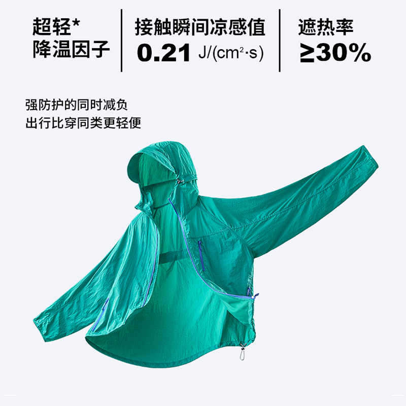【轻便透气/可收纳+3M反光】夏季男女户外运动连帽防晒衣服外套潮
