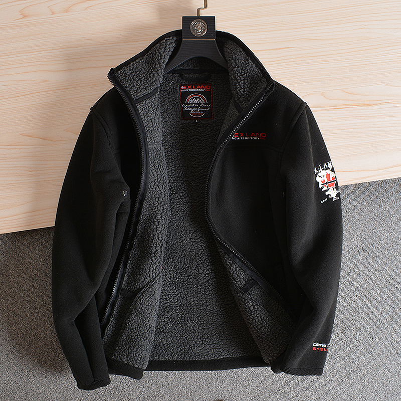 加厚羊羔绒冬款男士立领棉衣夹克