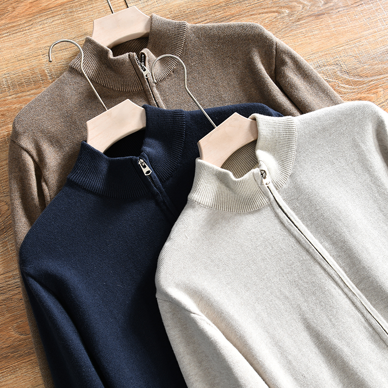 外贸原单羊毛混纺针织毛衣外套