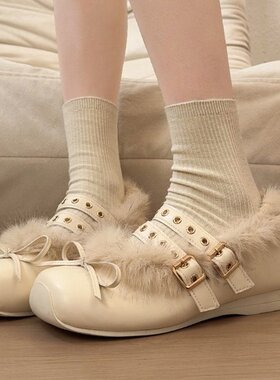 2025冬季新款浅口单鞋女鞋浅口PU低跟(小于3cm)单鞋圆头2025年春