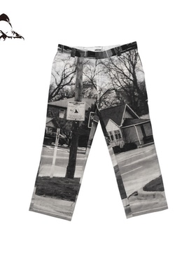 HUANG YULONG 底特律印花长裤