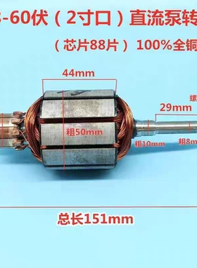 家用小型潜水泵配件12V24V4860V72V家用直流泵配件大全转子碳刷