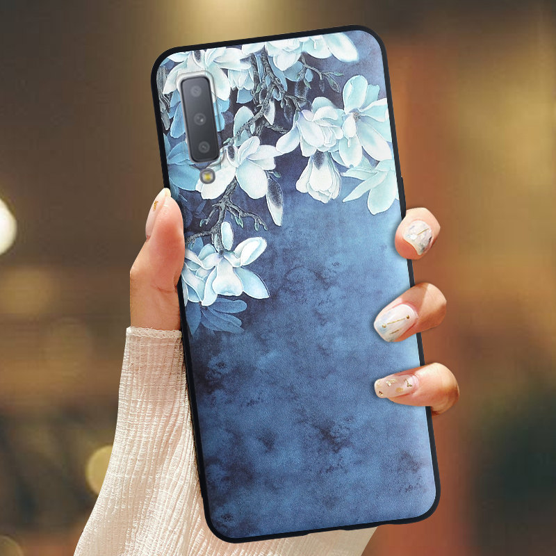 适用于三星a72018手机壳a750保护壳浮雕卡通软套防摔全包磨砂壳三星