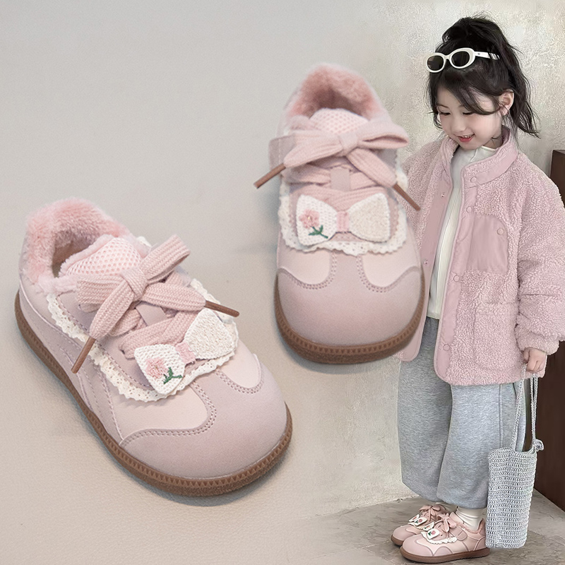 女童秋冬加绒鞋子儿童女孩