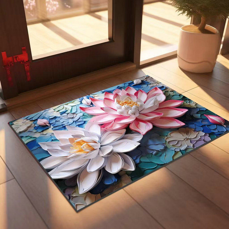 立体大花软硅藻泥卫生间入户进门吸水地垫洗手台厕所脚垫家用地毯,居家布艺,入户地垫,淘宝优惠券,粉丝福利购,淘宝优惠卷