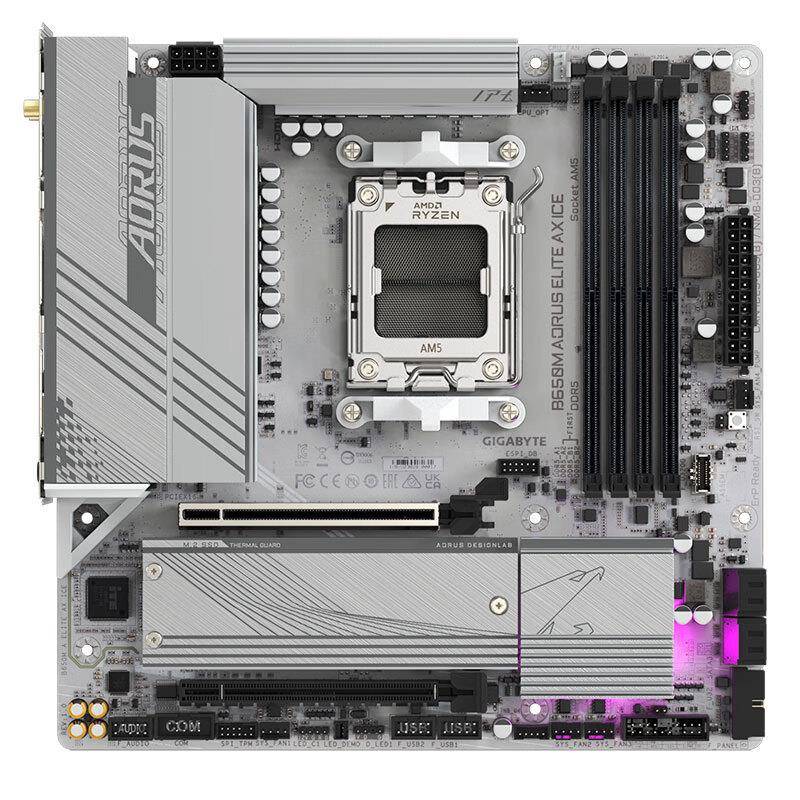 技.嘉B650MAORUSELITEAXICE冰雕主板DDR5适用7600X/7800X3D