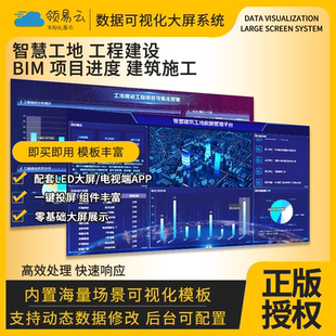 智慧工地工程项目进度看板bi建筑施工BIM数据可视化大屏设计软件