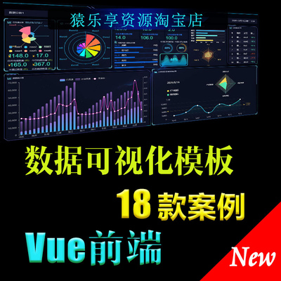 18数据可视化模板大数据屏vue前端nodejs项目vue模板vue源码软件