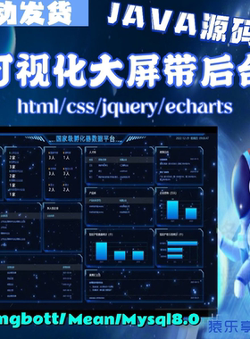 科技大数据可视化大屏带后台管理源码echarts模板springboot素材
