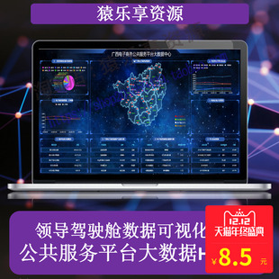 公共服务大数据可视化大屏BI领导驾驶舱H5模板页面源码echarts