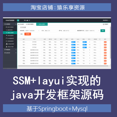 基于layui的java开发框架源码mybatis后台权限管理springboot项目