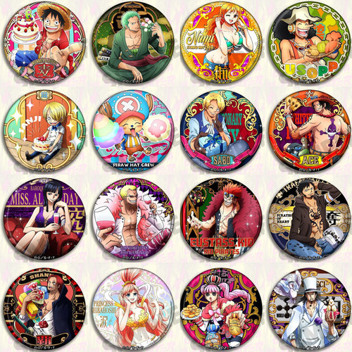 【全店满30包邮】海贼王ONE PIECE动漫自制吧唧艾斯索隆路飞红发