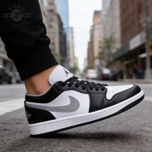 耐克AJ1男鞋AIR JORDAN 1黑白影子灰复古运动鞋篮球鞋553558-040