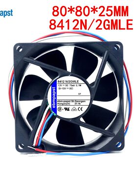 全新原装德国风扇TYP 8412N/2GMLE-257 12V 8CM静音高端散热风扇