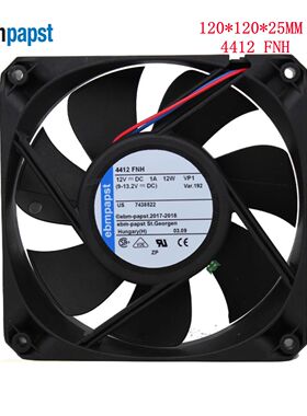 全新原装德国风机 4412FNH风扇 12025 12V机箱机柜静音散热风扇