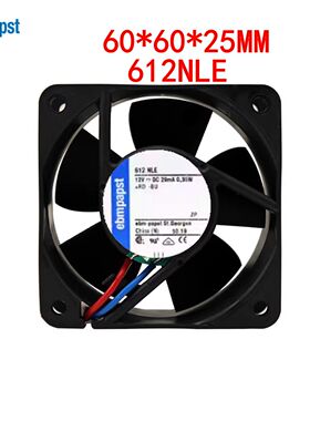 全新原装德国直流风扇 6025 DC12V 0.35W 0.29A 612NLE 散热风扇