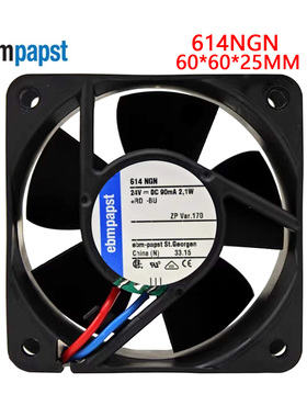 全新原装德国直流风扇TYP614NGN 24V 2.1W 6025 6cm 高端设备风扇