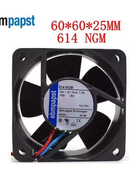 全新原装德国直流散热风扇TYP 614NGM 6025 24V 1.7W 6cm变频器