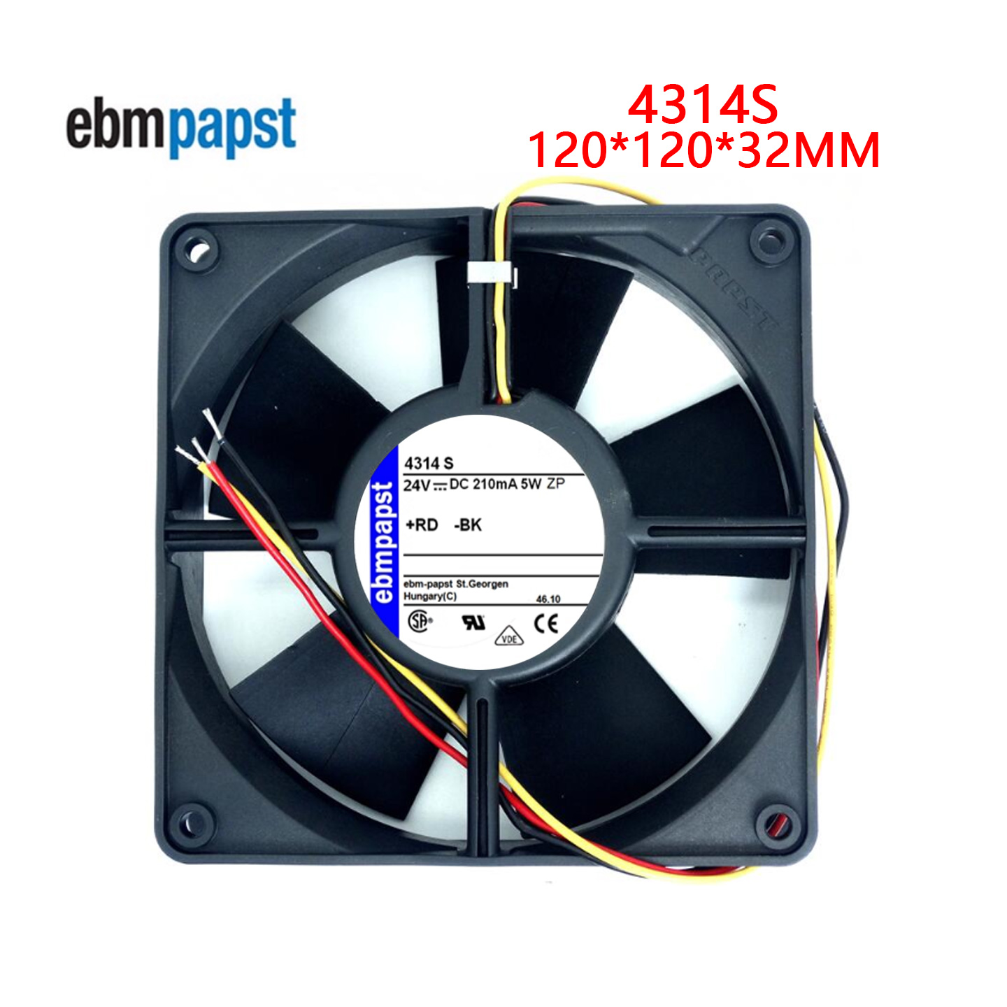 全新德国进口风扇 TYP 4314S风扇12032 24V 5W 3线变频器散热风扇