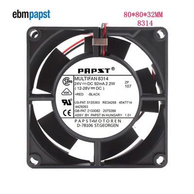 全新原装 德国风机 8314风扇 2.2W 8032 8cm 24v变频器散热风扇