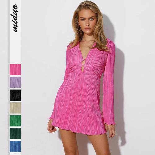 Temperament high-class feeling flash dress tie dress