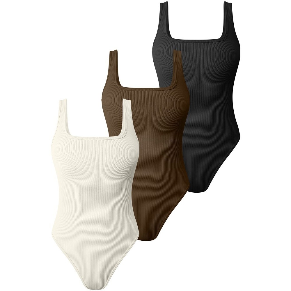 跨境亚马逊速卖通独立站欧美风女夏季低领无袖背心紧身连体衣