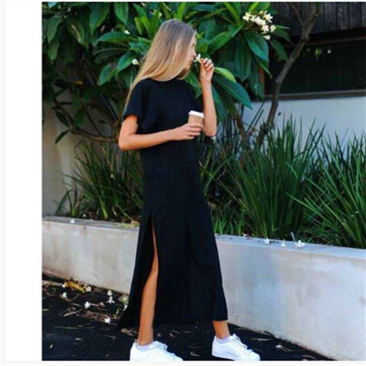 亚马逊欧美风春夏装长款圆领打底长裙宽松短袖连衣裙大码,个性定制/设计服务/DIY,连衣裙加工定制,淘宝优惠券,粉丝福利购,淘宝优惠卷