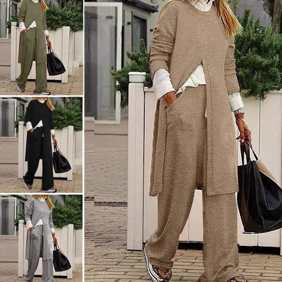 大量现货新款亚马逊独立站欧美跨境女装开叉长款上衣长裤套装,个性定制/设计服务/DIY,连衣裙加工定制,淘宝优惠券,粉丝福利购,淘宝优惠卷