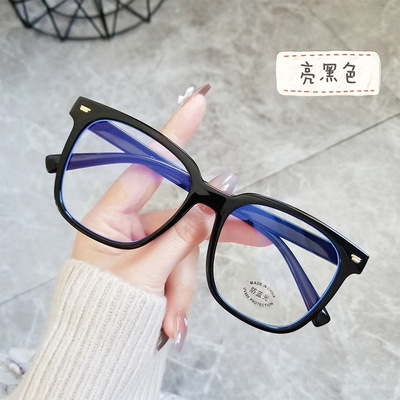 TR90大框眼镜女韩版潮防蓝光平光镜复古防雾近视眼镜框架男30017