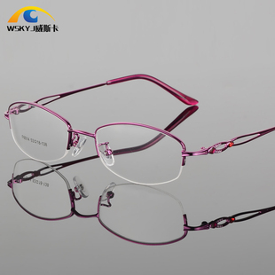 高档超轻时尚 镜框防雾防蓝光镜片变色近视眼镜女成品可配度数6014